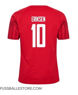 Günstige Dänemark Christian Eriksen #10 Heimtrikot WM 2022 Kurzarm